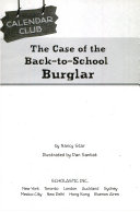 The Case of the Back-to-School Burglar cover
