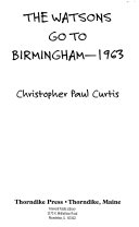The Watsons Go to Birmingham--1963 cover