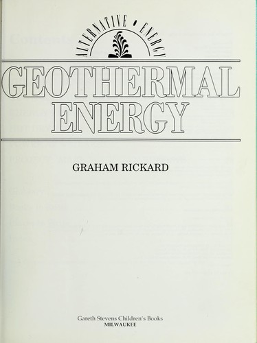 Geothermal Energy cover