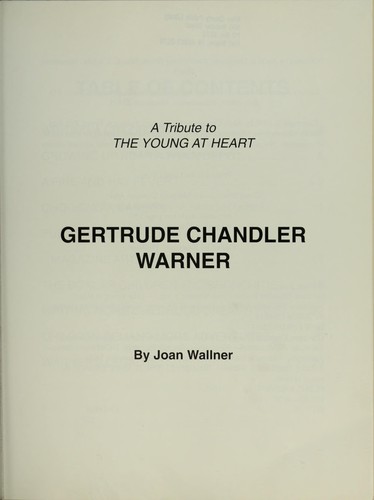 Gertrude Chandler Warner cover