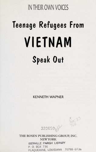 Teenage Refugees from Vietnam Speak Out cover