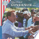 What Does a Governor Do? cover