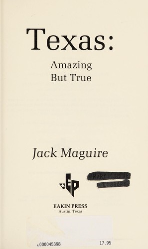 Texas: Amazing but True cover