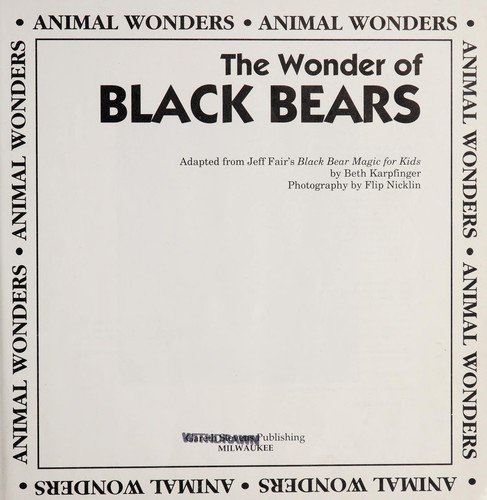 The Wonder of Black Bears cover