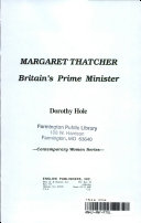 Margaret Thatcher: Britain's Prime Minister cover