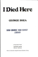 I Died Here cover