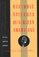 Historic Speeches of African Americans cover
