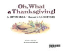 Oh, What a Thanksgiving! cover