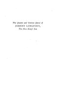 The Quaint and Curious Quest of Johnny Longfoot the Shoe King's Son cover