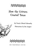How the Critters Created Texas cover