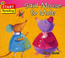 Said Mouse to Mole cover