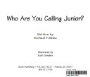 Who Are You Calling Junior? cover