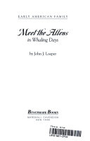 Meet the Allens in Whaling Days cover