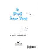 A Pet for You cover