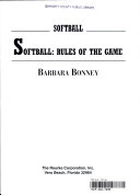 Softball: Field and Equipment cover