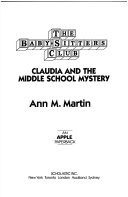Claudia and the Middle School Mystery cover