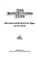 Mary Anne and the Search for Tigger cover