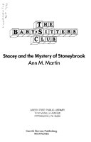 Stacey and the Mystery of Stoneybrook cover
