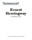 The Importance of Ernest Hemingway cover