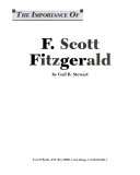 The Importance of F. Scott Fitzgerald cover