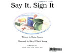 Say It, Sign It cover