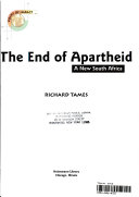 The End of Apartheid: A New South Africa cover