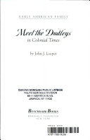 Meet the Dudleys in Colonial Times cover