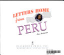Letters Home from Peru cover
