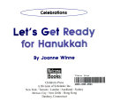 Let's Get Ready for Hanukkah cover