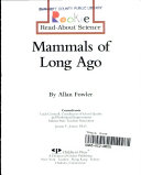Mammals of Long Ago cover