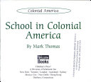 School in Colonial America cover