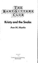 Kristy and the Snobs cover