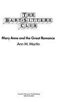 Mary Anne and the Great Romance cover