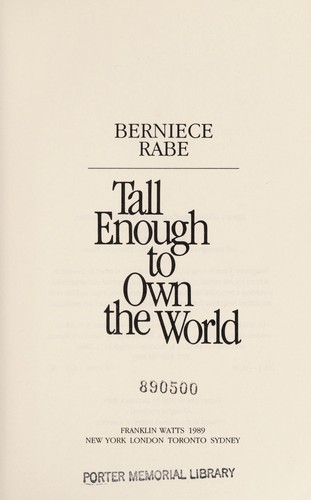 Tall Enough to Own the World cover