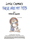 Little Critter's These Are My Pets cover
