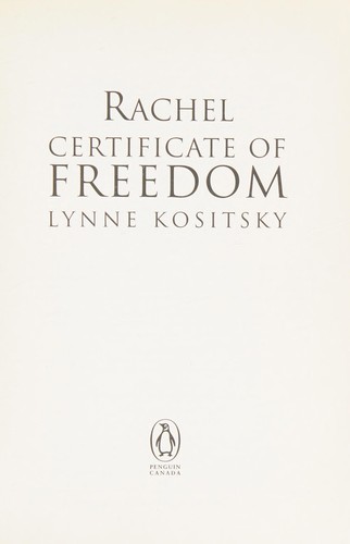 Rachel: Certificate of Freedom cover