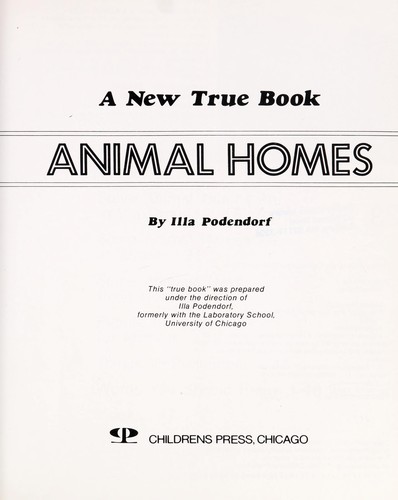 Animal Homes cover