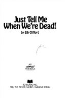 Just Tell Me When We're Dead cover