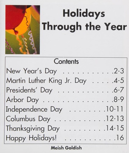 Holidays Through the Year cover