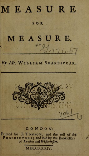 Measure for Measure cover
