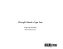 I Thought I Heard a Tiger Roar cover