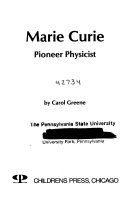 Marie Curie: Pioneer Physicist cover