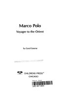 Marco Polo: Voyager to the Orient cover